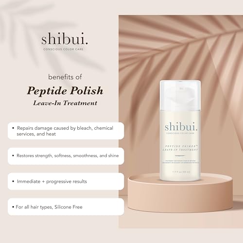Shibui Peptide Primer Leave-In, Fortifies & Enhances Shine, for Chemically- and Color-Treated Hair, 1.7 Fl Oz