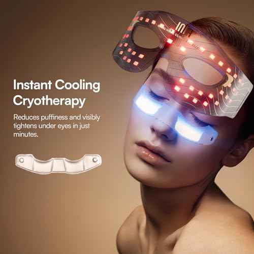 INIA Red Light Therapy Eye Mask for Under Eye Treatment & Rejuvenation - Skincare Device for Dark Circles, Wrinkles, Forehead Lines, Crow's Feet