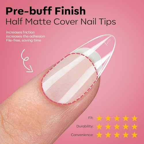modelones Gel Nail Kit, Upgrade 15Sizes Pre-shaped Gel Nail Tips Short Almond Shape, 9-in-One Glue Prep Dehydrator & Portable Led Lamp, 510Pcs Press On Extension Kit Gift for Women