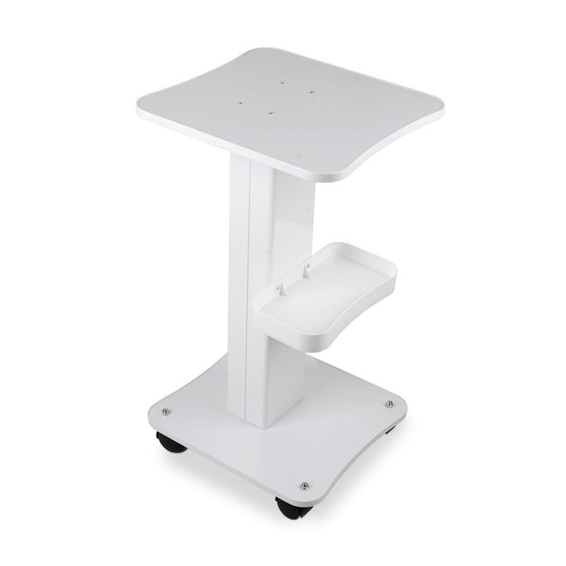 3 Tiers Beauty Trolley Cart with Wheels, Aluminum Salon Rolling Cart Work Station for Spa Pedicure Tattoo Craft Supplies, White