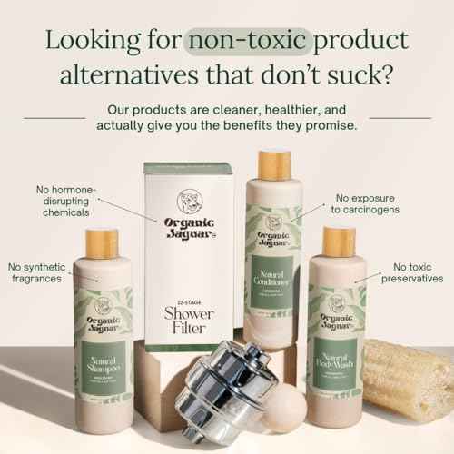 Organic Jaguar Natural Shampoo for Hair Care, Sulfate Free Shampoo with Castor Oil, Honey, Biotin, Glycerin, Aloe Vera & Mild Thickening Agent, Unscented, Dry to Color Treated to All Hair, 13.5 fl oz