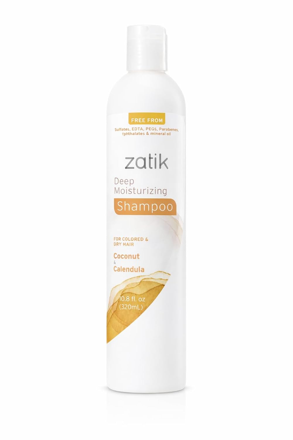 Zatik Naturals - Deep Moisturizing Shampoo & Conditioner Set - Coconut & Calendula for Colored, Dry Hair | Biodegradable, pH Balanced, 10.8 fl oz