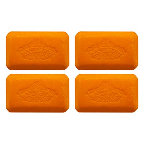 ASANTEE PAPAYA & HONEY Soap Bars with Vitamin C,E and Q10 Skin Cleansing 4.40 Oz (Pack of 4)