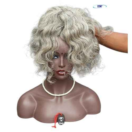 Salt & Pepper Wavy Natural Gray Indian Raw Hair Extension (14" Wavy One Bundle)