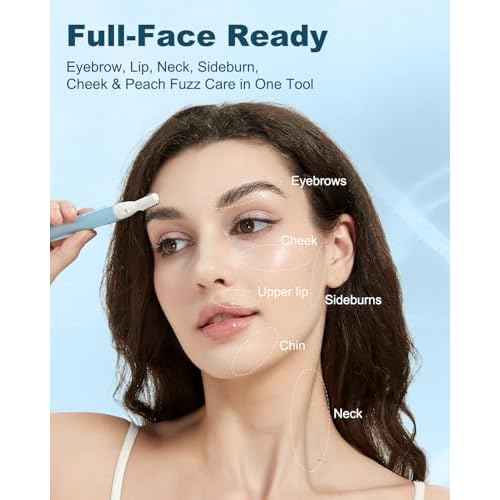 Eyebrow & Facial Hair Trimmer, Precision Detailer with Rinseable Blade, Battery Operated, Double-Sided Razor for Fine Hair, Chin & Peach Fuzz, Compact Pen Size, Safe & Gentle Touch-ups