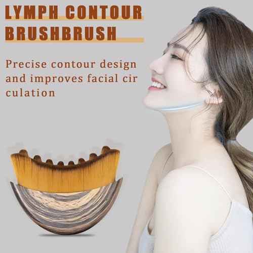 Dry Brushing Face Brush, Lymphatic Contour Face Brush, Chin & Jawline Sculpting, Lymphatic Drainage Massager for Face, Ergonomically Designed to Fit The Skin Precisely (2PCS)