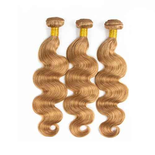 34 34 34 Inch Raivide Color #27 Bundle Honey Blonde Body Wave Human Hair Bundles Peruvian Honey Blonde Bundle Color #27 Body Wave Bundles Human Hair