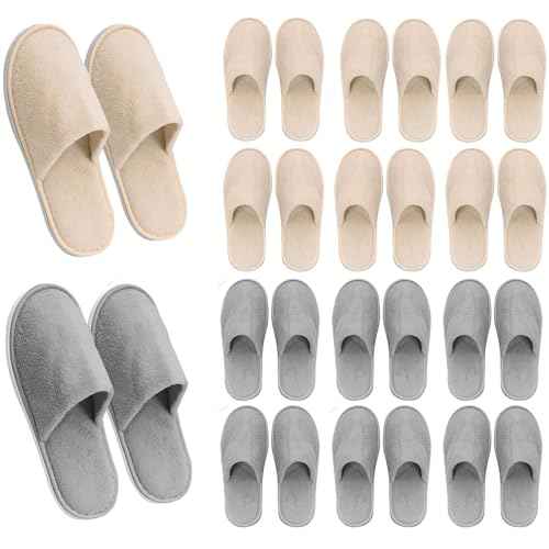 AQUEENLY House Slippers - Washable Spa Slippers Non Slip Indoor Guest Slippers for Shoeless Home, Women & Men