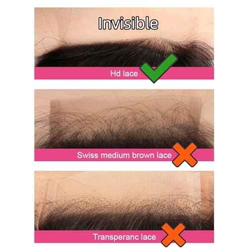 Savasana 5x5 HD Lace Closure Human Hair Straight Pre Plucked with Baby Hair HD Closure for Black Women Skin Like Brazilian Virgin Natural Black 16 Inch