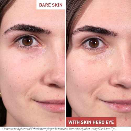 Erborian Skin Hero Eye Cream Perfector, De-Puffs, Hydrates & Blurs Appearance of Fine Lines & Wrinkes for Radiant, Smooth Skin, Korean Skincare