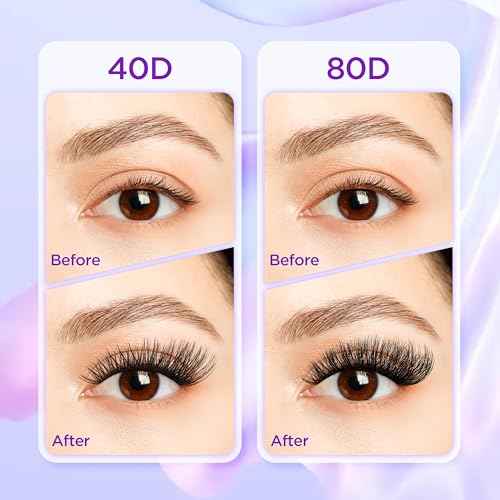 Lash Extension Kit DIY Lash Clusters Kit Eyelash Extensions Individual Lashes Extensions with (Lash Bond and Tweezers,280Pcs, 40D+80D,10-16mm)