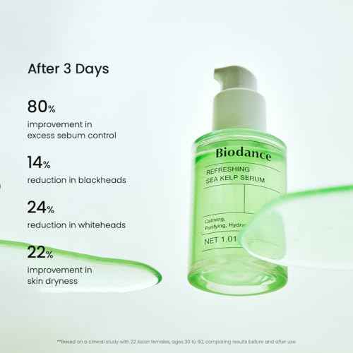 BIODANCE Refreshing Sea Kelp Serum, Oil & Sebum Control, Calming Serum for Oily & Combination Skin, Korean Skincare, Stocking Stuffers for Teen Girls | 1.01 fl.oz x 1 ea