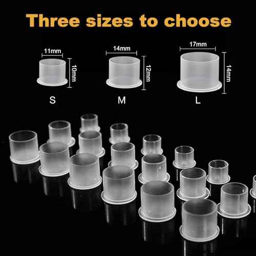 300pcs Tattoo Ink Caps with Base - Jconly Tattoo Ink Cups Pigment Caps for Tattoo Permanent Makeup Container Cap Mixed #11 Small #14 Medium #17 Large Tattoo Supplies Tattoo Ink