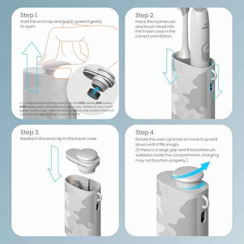CoolSmile Charging Travel Case Compatible with Philips Sonicare Electric Toothbrushes, Fits Philip Sonicare 1100/3100/ 4100/4300/ 4500/5100/ 5300/6000/ 6100/6300/ 7000 series, Blue
