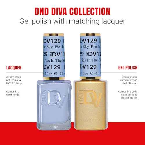 DND Diva Gel Polish Set, Soda Poppin Collection, UV/LED GelPolish and Air Dry Nail Lacquer, Matching Chip-Free Polish Duo, 0.5 Fl Oz Each