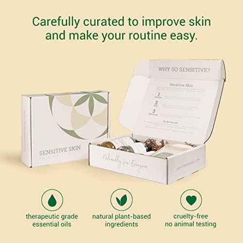 Herb¡¯N Eden - Sensitive Skin Facial Kit - Cleanse, Mask, Tone, & Moisturize - Natural Ingredients & Essential Oils - Made in USA - 5 Product Set includes Wash, Toner, Serum, Mask, Sisal