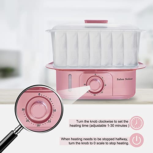 Pink Towel Steamer with Quickly Heating in 5 Mins Auto Off Timer Spa Towel Steamer for Personal Use at Home