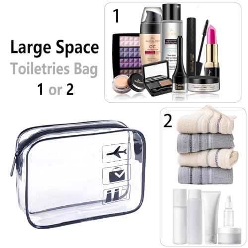 Clear Makeup Bags TSA Approved Toiletry Bag-6Pack£¬Clear TravelBags for Toiletries, Carry on Airport Airline Compliant Bag,Black