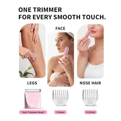 Ufree Bikini Trimmer Electric Razors for Women Dual Head, Pubic Body Hair Trimmer Electric Shaver for Face, Legs, Arm, Rechargeable Lady Shaver Waterproof, Summer Grooming Kit, Gifts for Her