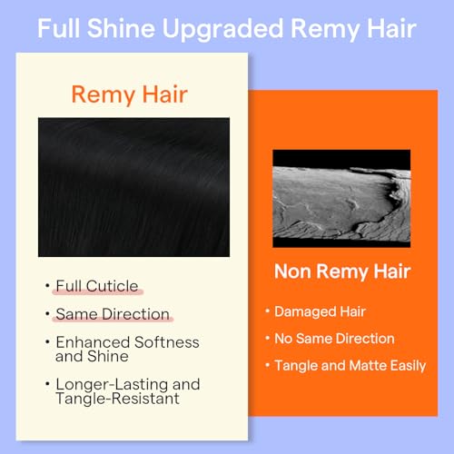Full Shine Black Clip in Hair Extensions for Short Hair 10 Inch Clip in Extensions Real Human Hair Black Hair Extensions Clip ins Straight Invisible 7 Pcs 95 G
