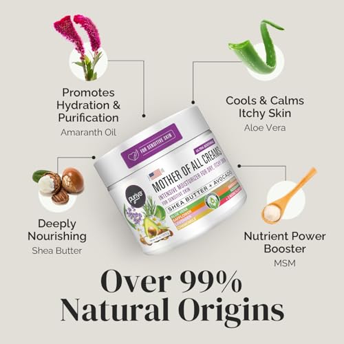 Puriya Intensive Moisturizer with Honey, Shea Butter, Hydrating, Soothing for Dry, Irritated, Sensitive Skin, Daily Multi Purpose Cream for Hands, Body, Long Lasting, Plant Based Mother of All Creams
