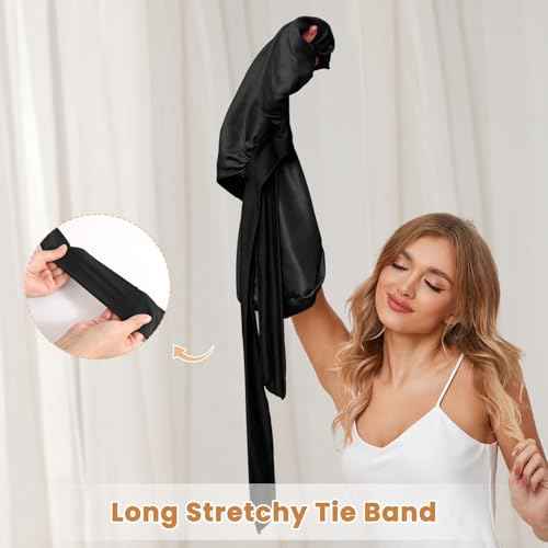 Silk Long Bonnet for Braids & Curly Hair, Silk Satin Bonnet for Sleeping, Extra Large Bonnets for Women Braid