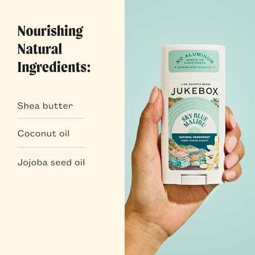 JUKEBOX Natural Deodorant for Women?Sky Blue Malibu Scent? Aluminum-Free, No Baking Soda, No Harsh Chemicals, Odor Blocking Technology, Neroli, Orange, Sea Salt-a Dr. Squatch Brand-2.65oz, 2 Pack