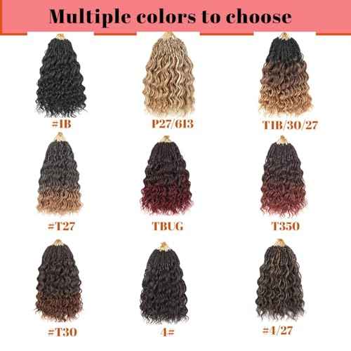 18 Inch Ocean Wave Crochet Hair 8 Packs - Synthetic Pre-Looped Deep Wavy Curly Braiding Hair for Black Women, Boho Style Hair Extensions (18inch,1B - 8 Packs)