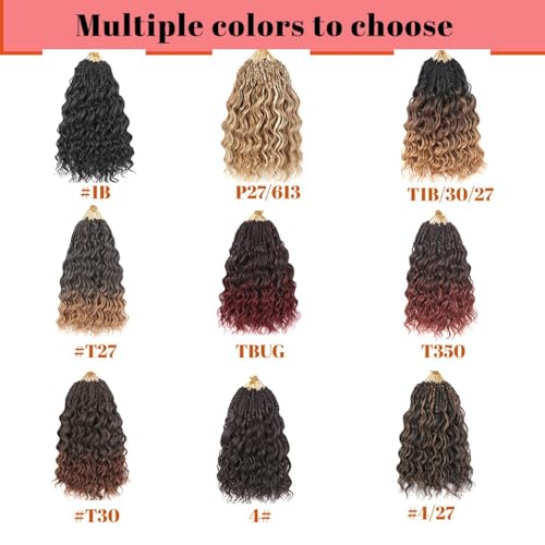 18 Inch Ocean Wave Crochet Hair 8 Packs - Synthetic Pre-Looped Deep Wavy Curly Braiding Hair for Black Women, Boho Style Hair Extensions (18inch,P1B/27-8 Packs)