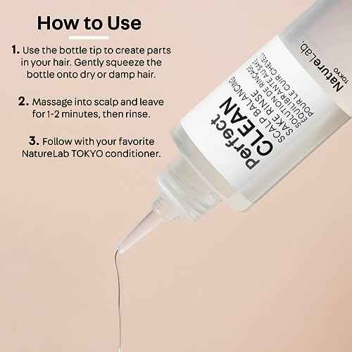 NatureLab.TOKYO Perfect Clean Sake Rinse ? pH Balancing Treatment for Dry, Itchy Scalp, Clears Buildup & Excess Scalp Oil, Hydrates with Rice Water & Ginseng, 6.7oz