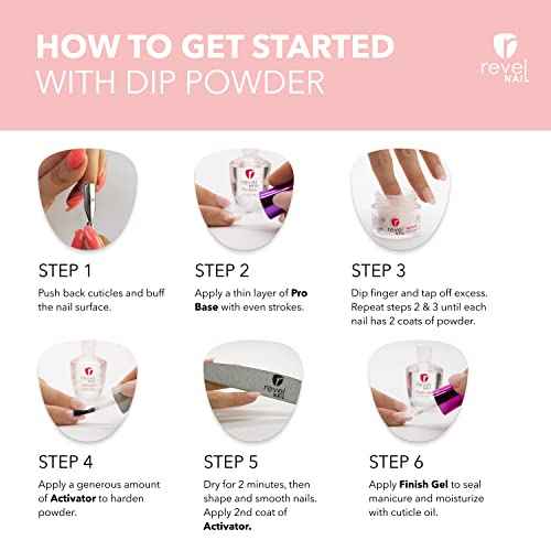 Revel Nail Dip Powder - Sheer Pink and French Powder Dip Nail Polish, Chip Resistant Dip Nail Powder with Vitamin E and Calcium, DIY Manicure, Erica & Veronica