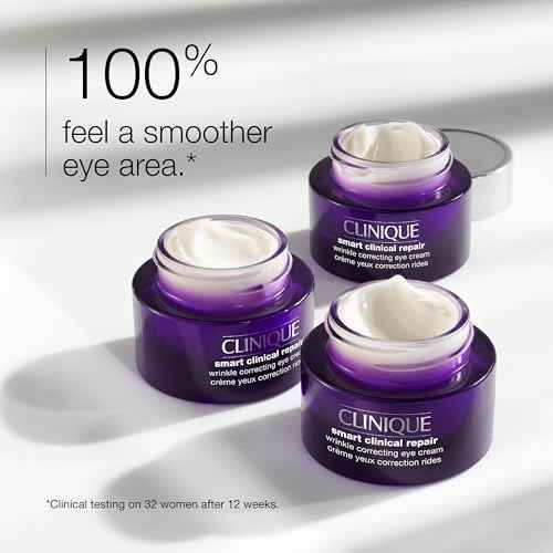 Clinique Smart Clinical Repair Wrinkle Correcting Eye Cream With Hyaluronic Acid + Peptides | Anti-Aging, Hydrating + Depuffing