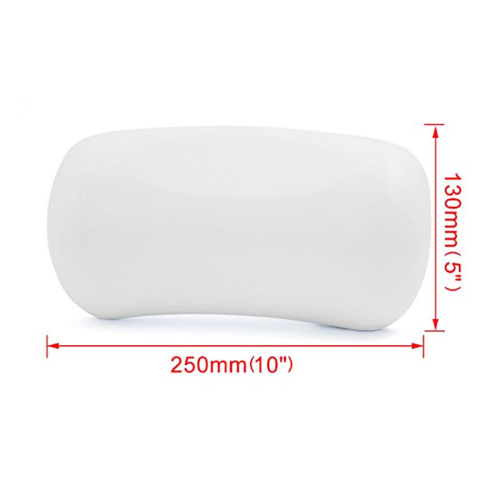 Minkissy Waterproof PU Bathtub Pillow with 7 Strong Suction Cups Ergonomic Bath Neck & Head Support Cushion for Hot Tub, Spa & Home Use Fits All Bathtub Sizes