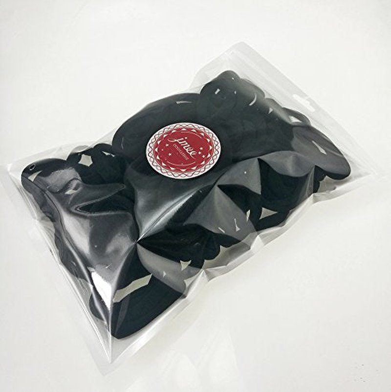 J-MEE Hair Bands - 100PCS Seamless Cotton Ponytail Holders | Durable Scrunchies for Thick Hair - Black