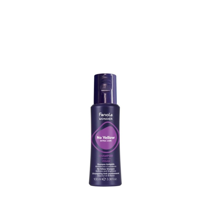 Fanola Wonder No Yellow Purple Shampoo - Color Depositing Formula for Blondes & Grey Hair - 3.38 Fl Oz