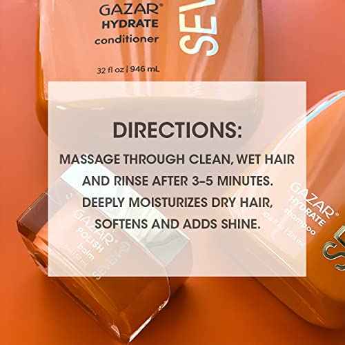 SEVEN Hair Care Gazar Hydrate Conditioner for Women & Men, Anti-Frizz, Moisturize Dry Hair, Sulfate + Paraben Free, Cruelty Free with Argan Oil, Jojoba & Biotin, Made in USA