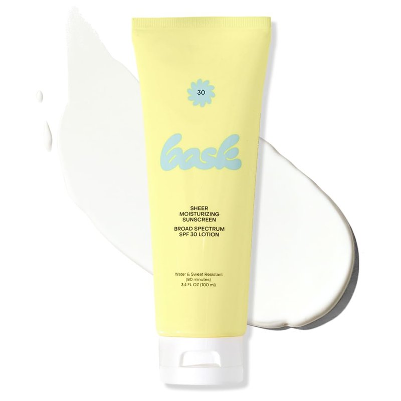 Bask SPF 30 Sheer Sunscreen Lotion - Hydrating, Lightweight & Non-Greasy | 3.4 fl oz Travel Size