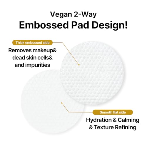Veramore Rice & Vitamin Glow Cleansing Pads ? Dual-Sided Brightening & Hydrating Toner Pads with Mushroom Extract & Hyaluronic Acid, Niacinamide | Gentle Exfoliating K-Beauty, 70 Count (5.07 fl oz)