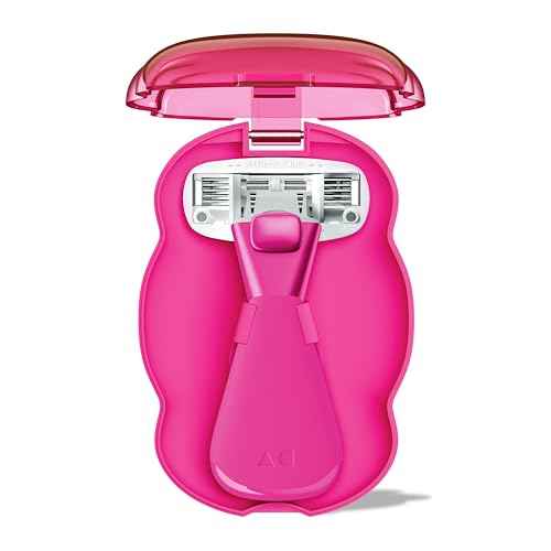Athena Club Women's Mini Travel Razor - Trial Size - Super Pink - Durable Aluminum Protective Travel Case for Women¡¯s Razor - Compact - Rust-Free - TSA Friendly