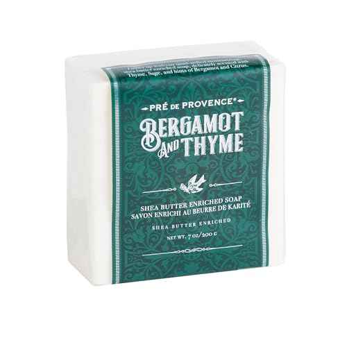 Pre de Provence Bergamot & Thyme Men's Fragrance Collection, Cube Soap, 200 G