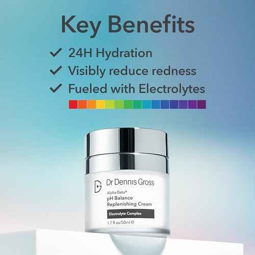 Dr Dennis Gross Alpha Beta pH Balance Replenishing Cream ? Lightweight Gel-Cream with Electrolytes, Phytic Acid & AHAs - Hydrates, Soothes & Balances Skin, 1.7 fl oz