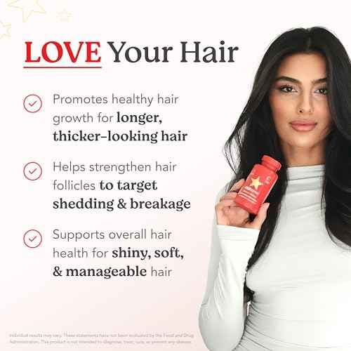 HAIRtamin Advanced Formula Hair Growth Supplement for Women & Men, Supports Stronger, Longer, Visibly Thicker Hair, With 5000 mcg Biotin, Vitamins & Antioxidants, 100% Vegan ? 3 Month Supply