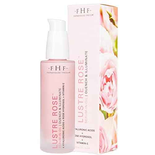 FarmHouse Fresh Vitamin C Face Serum, Hydrating Serum with Hyaluronic Acid, Lustre Rose Facial Serum-in-Oil, Moisturizer, 1 Fl. Oz