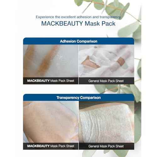 Korean beauty face sheet mask(10 pack) Only EWG green level ingredients Non-GMO Cruelty free No Artificial Fragrance Intense Hydration Panthenol Sodium Hyaluronate 25ml(0.85 Fl Oz) MACKBEAUTY