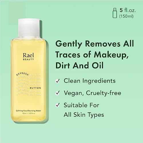 Rael Skin Care, Cleansing Water for Face - Gentle Makeup Remover, Daily Cleanser, Korean Skincare, All Skin Types, Hyaluronic Acid, Cruelty Free (5.07oz)