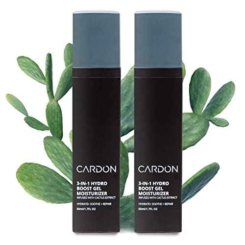 Cardon Anti-Aging Face Moisturizer, Korean Skincare Hydro Boost Gel, Ultra Light Face Cream to Even Skin Tone Overnight, Healing Cactus Extract, Reduce Wrinkles, Repair Acne Scars (2 CT)