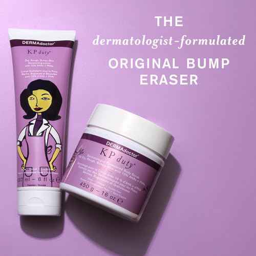 DERMAdoctor KP Bump Eraser Body Scrub and Lotion Kit Dermatologist Formulated Exfoliant | Keratosis Pilaris Treatment For Dry And Bumby Skin 10% AHAs + PHAs