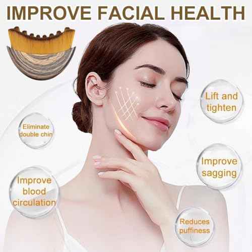 Dry Brushing Face Brush, Lymphatic Contour Face Brush, Chin & Jawline Sculpting, Lymphatic Drainage Massager for Face, Ergonomically Designed to Fit The Skin Precisely (2PCS)