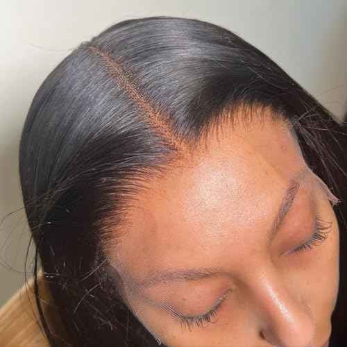 5x5 Skinlike Real HD Lace Closure Only Straight Ultra Thin Invisible Lace Virgin Human Hair Closure Pre Plucked Natural Hairline Sew In Closure Piece 20 Inch Natural Black
