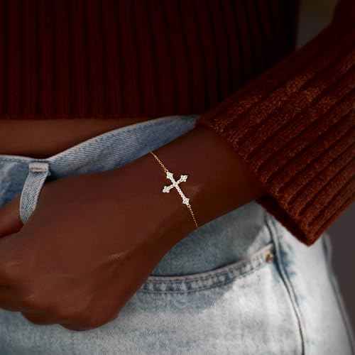 STORYJEWELLERY Daughter Christmas Gifts, Cross Bracelets, Birthday Gifts for Daughters, Daughter Bracelet, Xmas Presents for Daughters